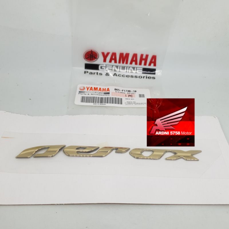 EMBLEM AEROX GOLD EMAS STICKER STIKER LOGO TIMBUL 3D AEROX B65-F173B-10 ORIGINAL YAMAHA