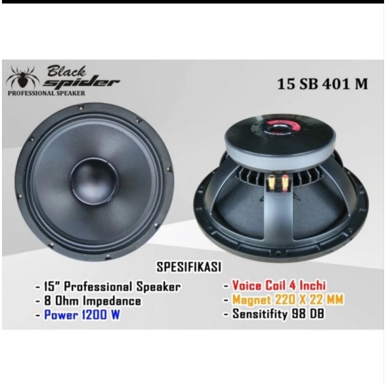 Speaker Komponen 15 inch BLACKSPIDER BS 15 SB 401