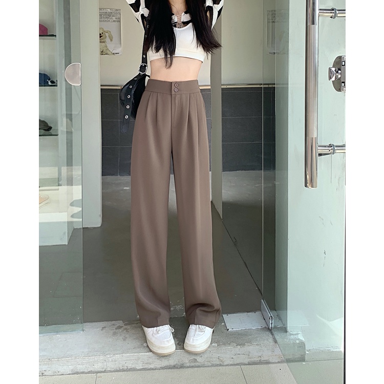 ✅COD Celana Kasual Wanita Coklat Highwaist / Celana Setelan Fashion Import