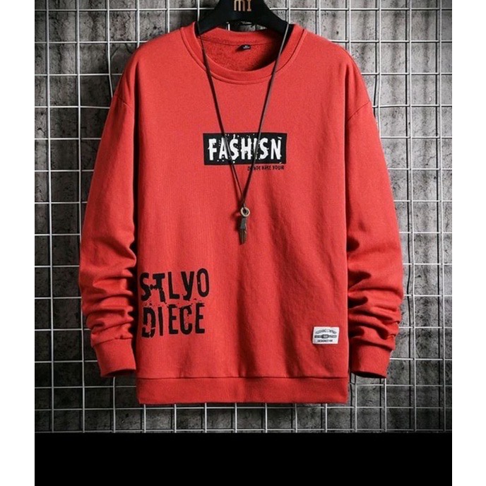 Sweatshirt Basic FASHISN II Sweater Crewneck Print DTF II Size M - XL Anak &amp; Dewasa ( Pria &amp; Wanita )