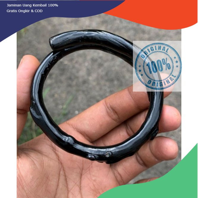 GELANG AKAR BAHAR HITAM KUAT DAN LENTUR ASLI