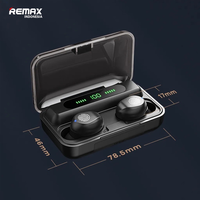 REMAX TWS-43 BLUETOOTH EARBUDS TRUE STEREO WITH DIGITAL DISPLAY
