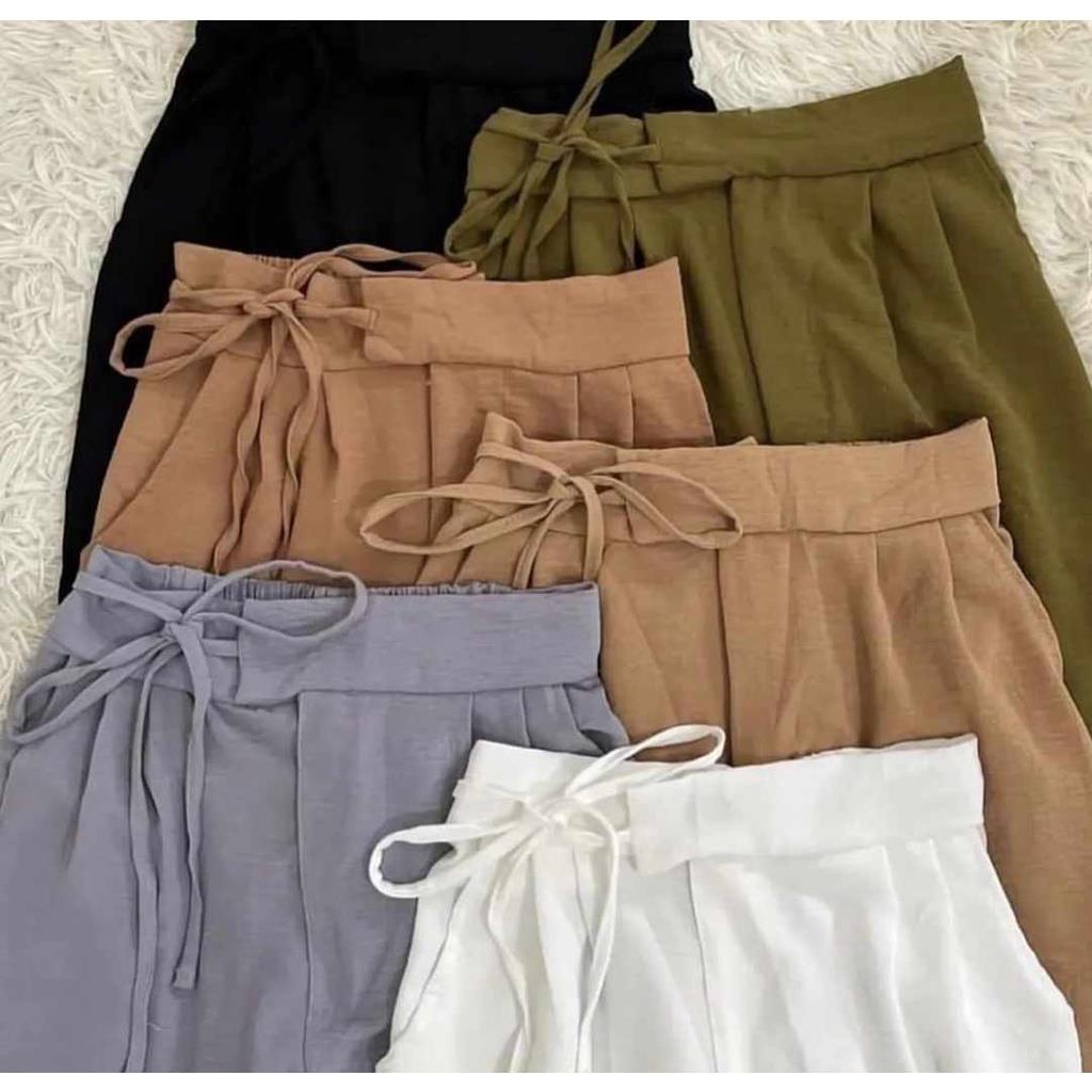 YA 838 - Kulot Crinkle Tali Samping Cringkle Airflow Crepe Premium Dobby Pants low Celana Panjang Kulot Wanita