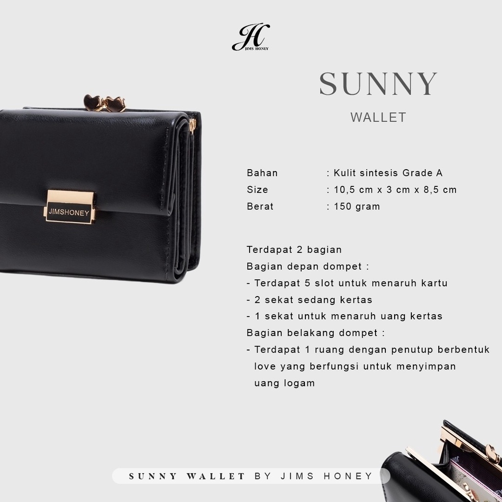 Jims Honey Sunny Wallet Dompet Lipat Wanita Kecil Mini Import Korea Fashion Murah Jimshoney JH