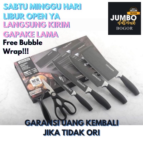 [[Knife Pisau]] Lock N Lock Premium Pisau Dapur Set Kitchen Knife Set New Series [dapur]