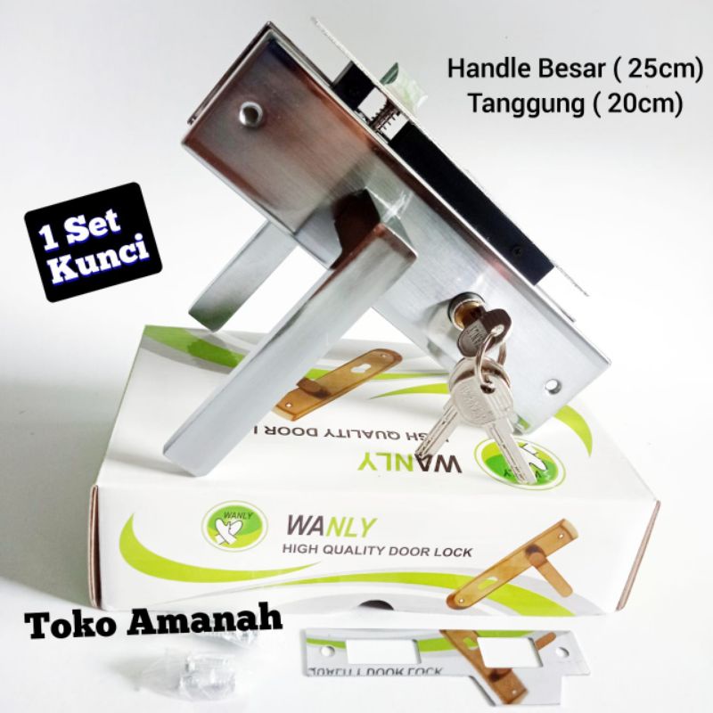 Kunci Pintu Rumah Besar /handle 1 set kunci pintu 25cm - kunci pintu rumah ongkel gagang pintu rumah stainless