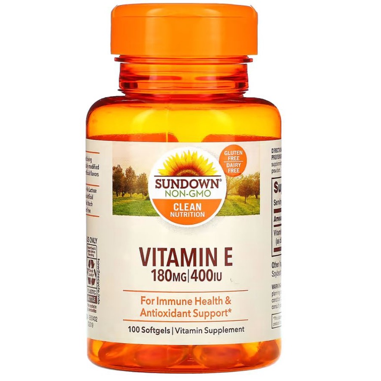 Sundown Naturals Vitamin E 180 mg 400 IU 100 Softgels Sundown Vit E