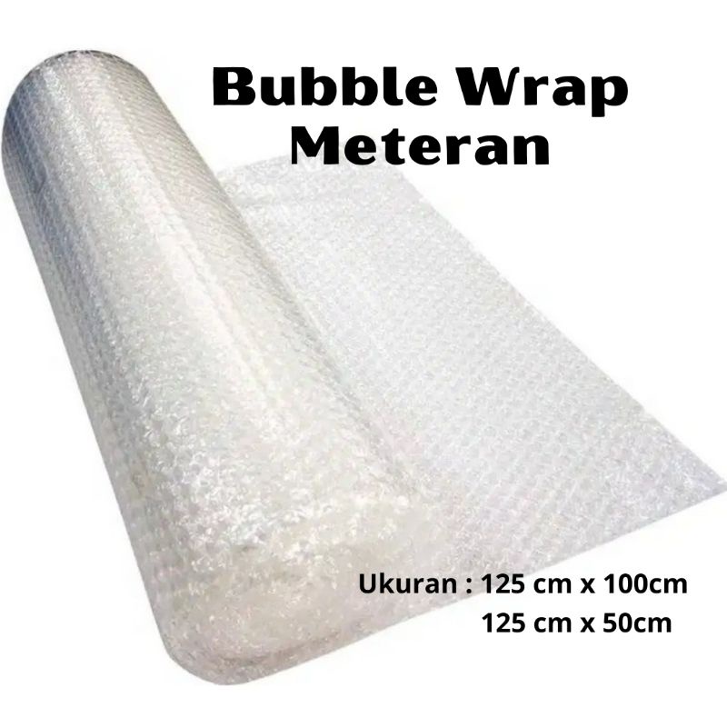 

Bubble Wrap Ecer Eceran Bening Putih dan Hitam Meteran 100cm x 125cm Plastik Gelembung Packing Online Shop 1 meter Pembungkus Pengaman Paket Olshop 50cm x 125cm