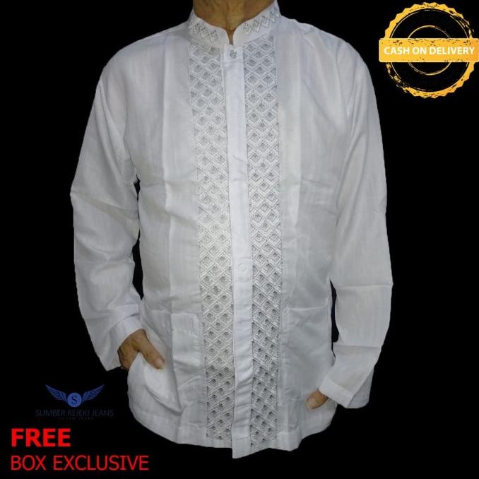 BAJU KOKO PUTIH Lengan Panjang Termurah Bonus Dus Tiap Kemeja
