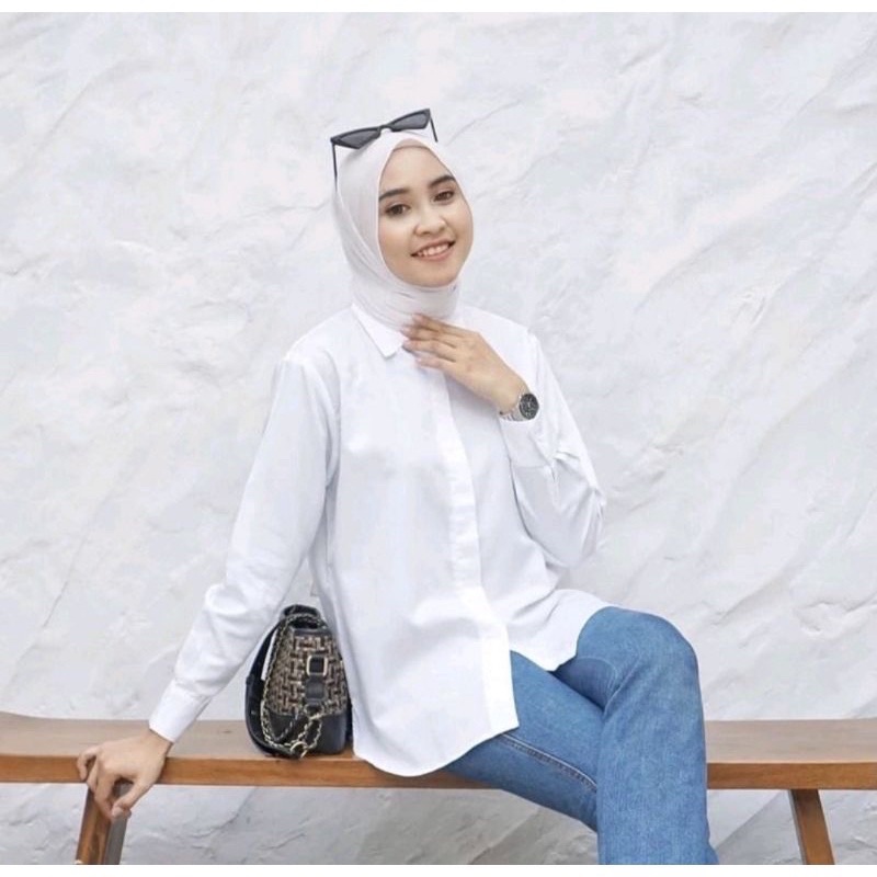 KEMEJA PUTIH/BAJU WANITA/KEMEJA SETELAN