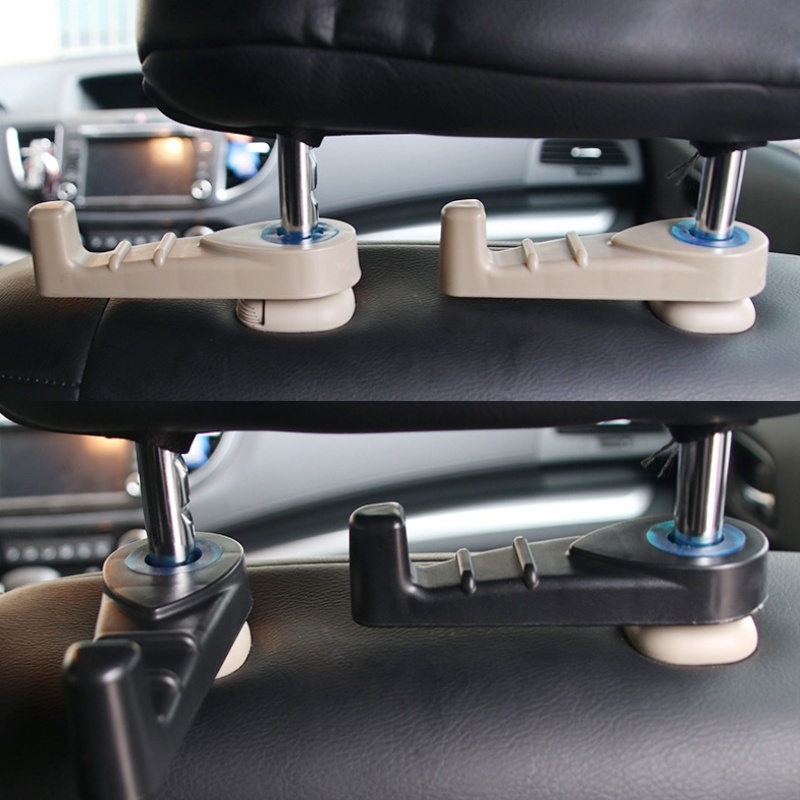 1pc Pengait Plastik Sandaran Kursi Mobil Tahan Lama/Holder Storaging Dudukan Headrest Otomatis Untuk Tas Belanja Handbag