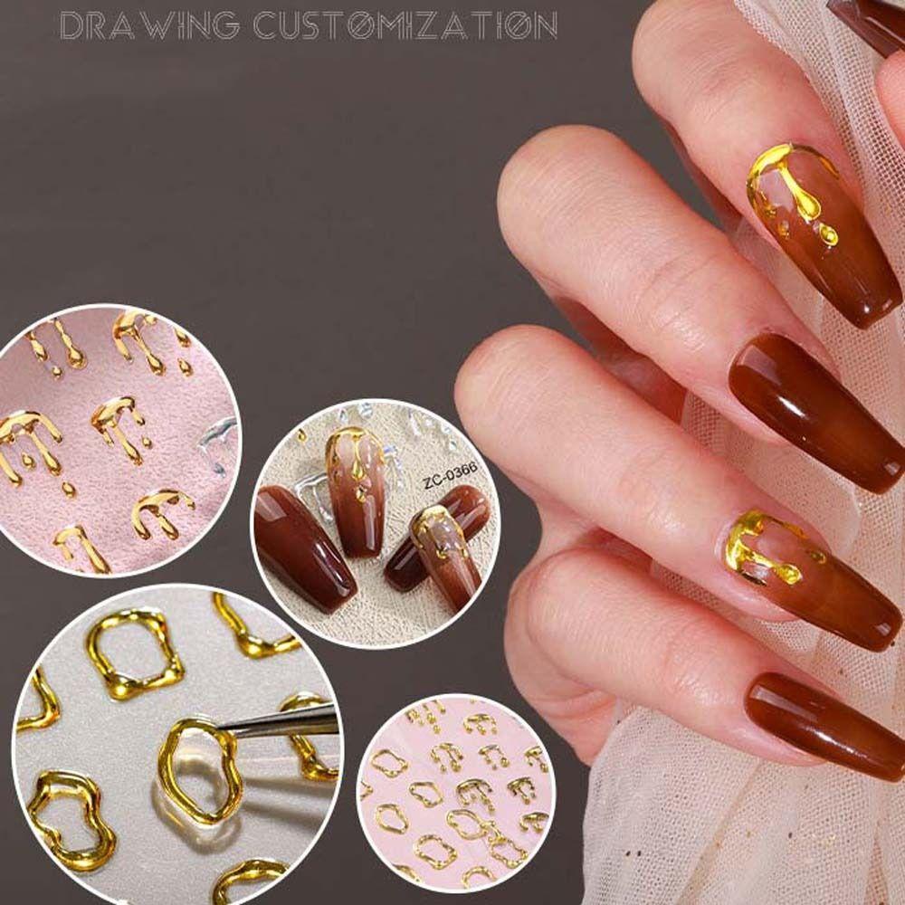 MXBEAUTY Stiker Kuku Hati Wanita Fashion Stiker Perekat Lembut Berbentuk Tidak Teratur Kupu-Kupu Manikur Aksesoris Nail Art Dekorasi