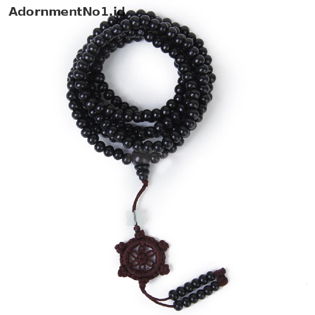 [AdornmentNo1] Sandal Buddha Tibet Hitam216Manik Tasbih Mala Gelang Kalung [ID]