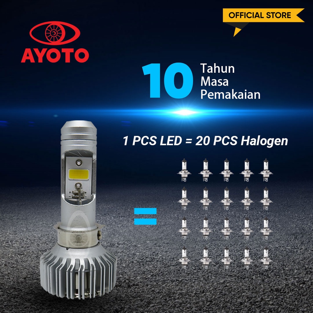 LED UTAMA MOTOR BEBEK MATIC AYOTO M1A H6 AC DC PNP 18W BEAT VARIO MIO