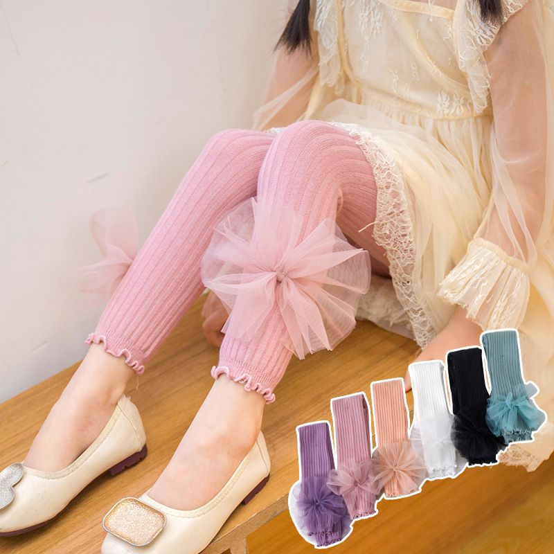 BABY K2 - legging bunga lace 3d buka kaki 6 warna bahan cotton premium  Kode 00270