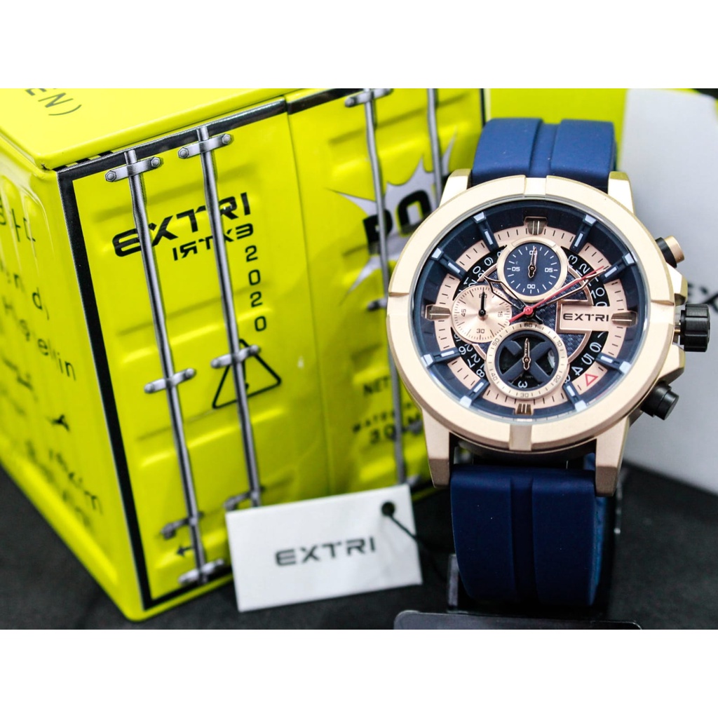 Jam Tangan Pria Extri X6064 Original Chronograph Aktif Include Box