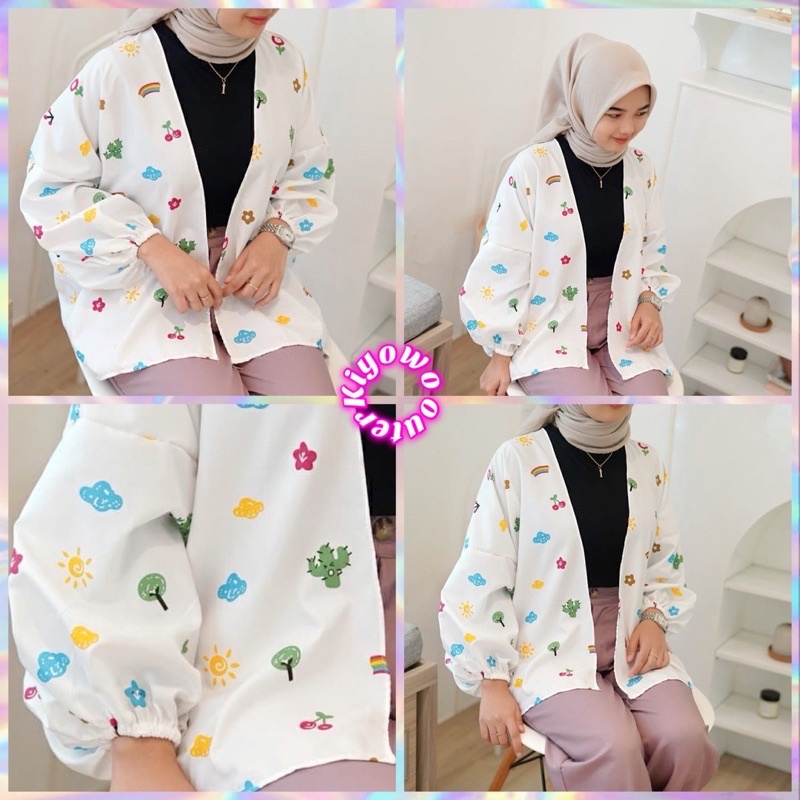 kiyowo outer WARNA  HITAM PUTIH COKLAT