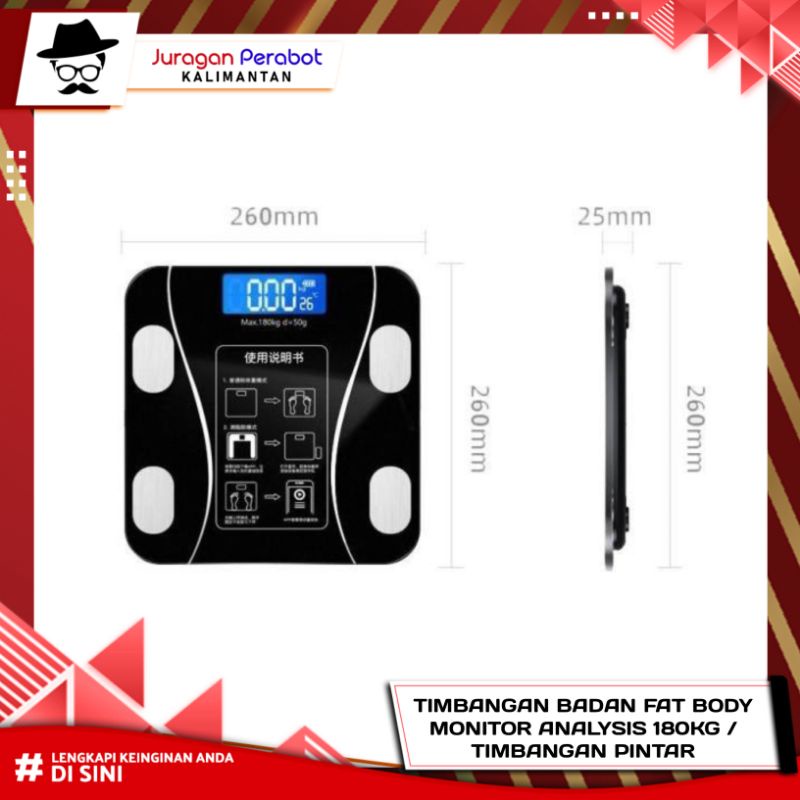 Timbangan Badan Fat Body Monitor  / Timbangan Pintar / Timbangan Badan Digital Body Fat / Timbangan 