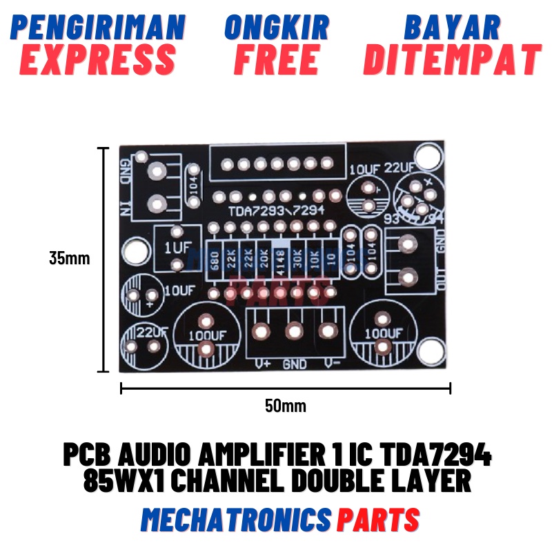 PCB Audio Amplifier 1 IC TDA7294 85Wx1 Channel Double Layer 85W 1 Channel