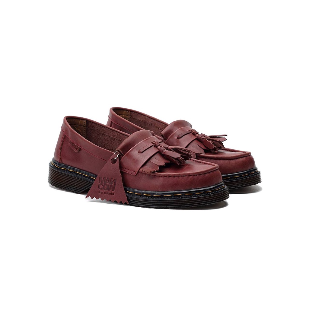 Mancow Loafer Shade Cherry Crazy Horse Sepatu Formal Pria Wanita Original Kulit Asli