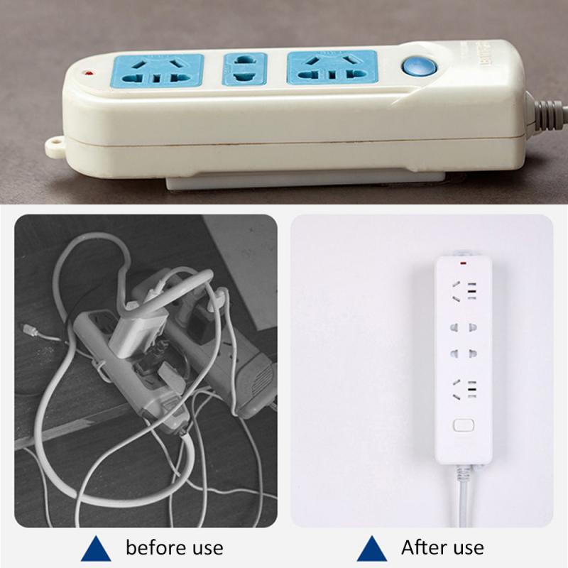 ღ 1Pc Dinding Punch-Gratis Plug Pemegang Self-Adhesive Plug Socket Fixer Mulus Power Strip pemegang Rumah Organizer Kabel Rak Aksesoris Rumah Tangga