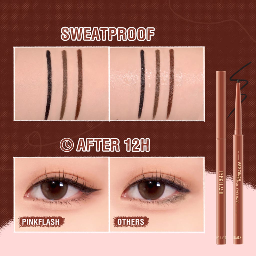 PINKFLASH PRO TOUCH PENCIL EYELINER / PENCIL EYELINER PINKFLASH Kosmetik Arjuna