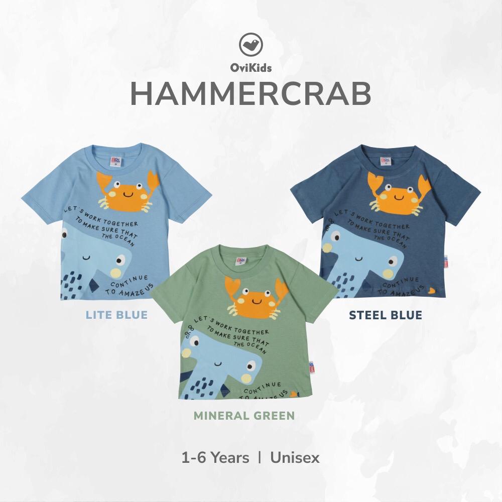 BAJU ANAK LAKI-LAKI KAOS ANAK LAKI-LAKI PRINTING MOTIF HAMMERCRAB / GULPY / SMARKY 1-6 TAHUN OVIKIDS