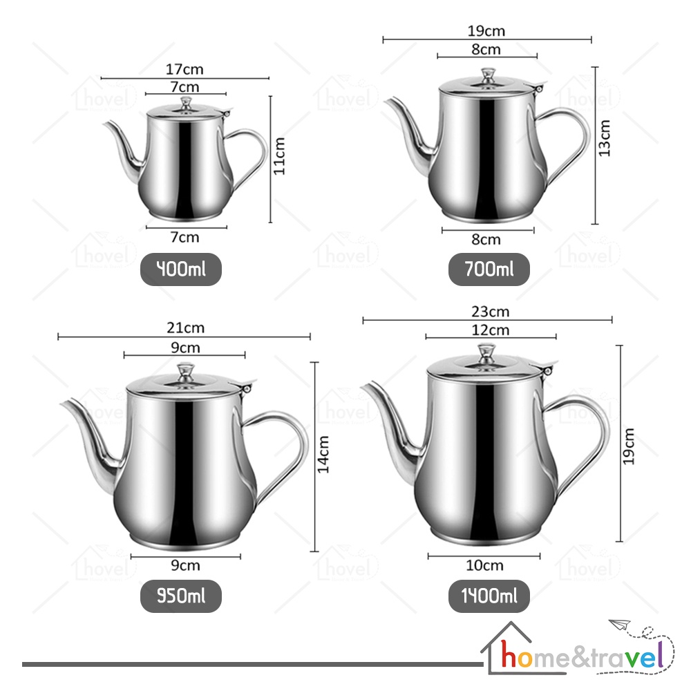 HOVELSHOP Teko Air Minum Ceret Tempat Minyak Goreng Stainless Steel Serbaguna Free Saringan