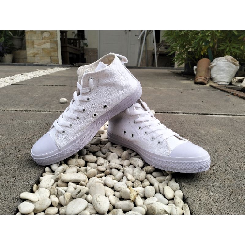 PROMO!!SEPATU CONVERSE HIGH FULL WHITE  QUALITY PREMIUM