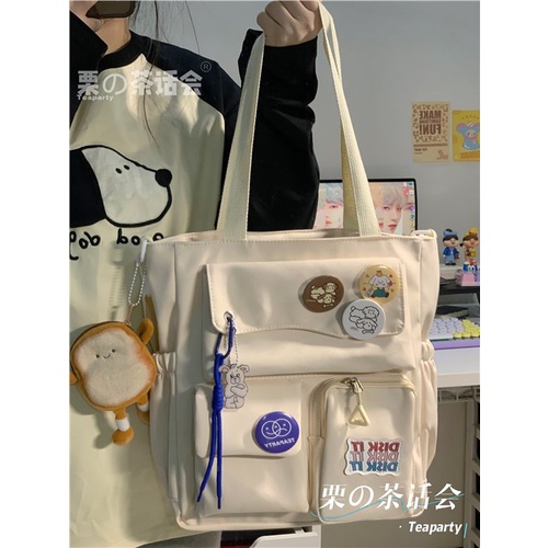 ℗Sera Japanese college wind bag mahasiswi kapasitas besar kelas komuter tas bahu simple casual girl Messenger bag