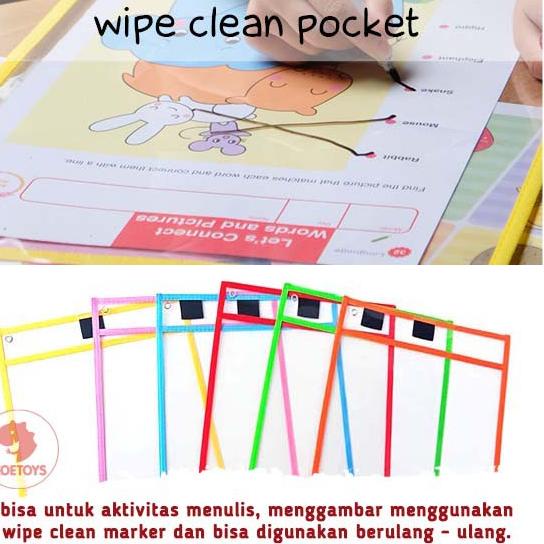 Zoetoys Wipe Clean Pocket | Basic Reusable rewritable worksheet sheet | bisa untuk buku Gakken yang 