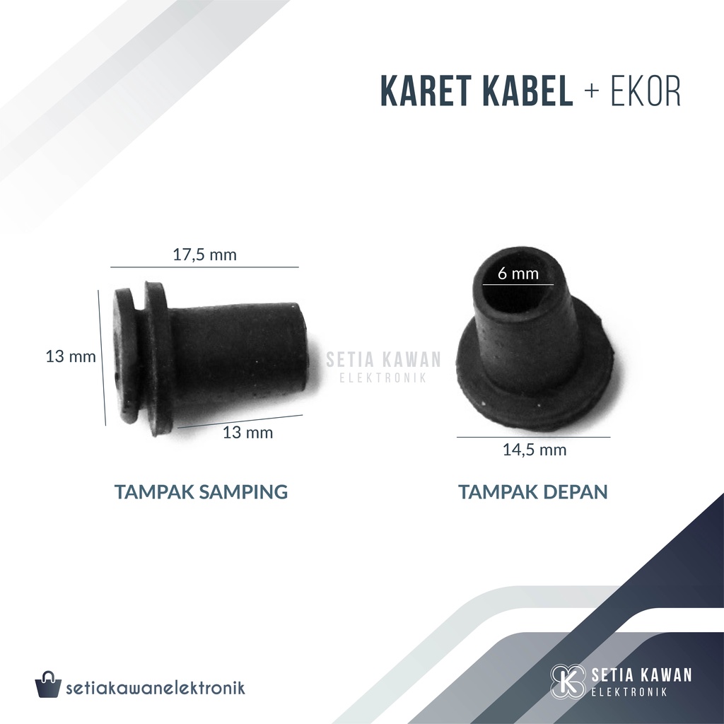Karet Pelindung Kabel + Ekor (PVC) / Pembungkus Kabel Power