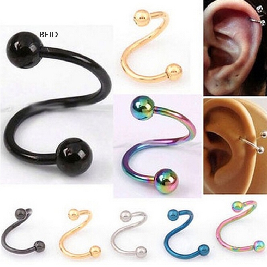 [BFID] Fashion Cincin Hidung Stainless Steel Twist Nose Lip Body Ear Stud Ring [ID]