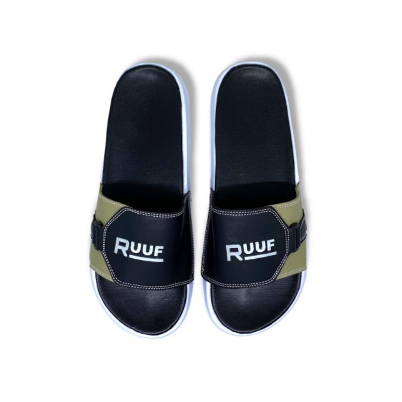 Ruuf - 0809 SS Sandal Slide Pria - Black Combination