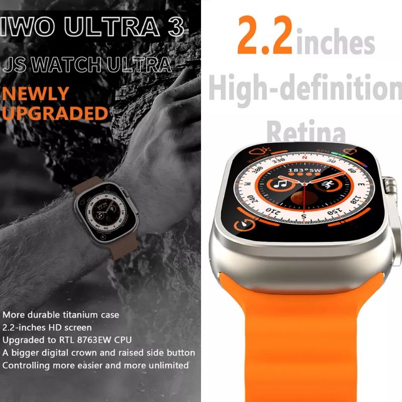 IWO ULTRA 3 H12 ULTRA HD8 ULTRA + PLUS SMARTWATCH NFC COMPASS ORIGINAL