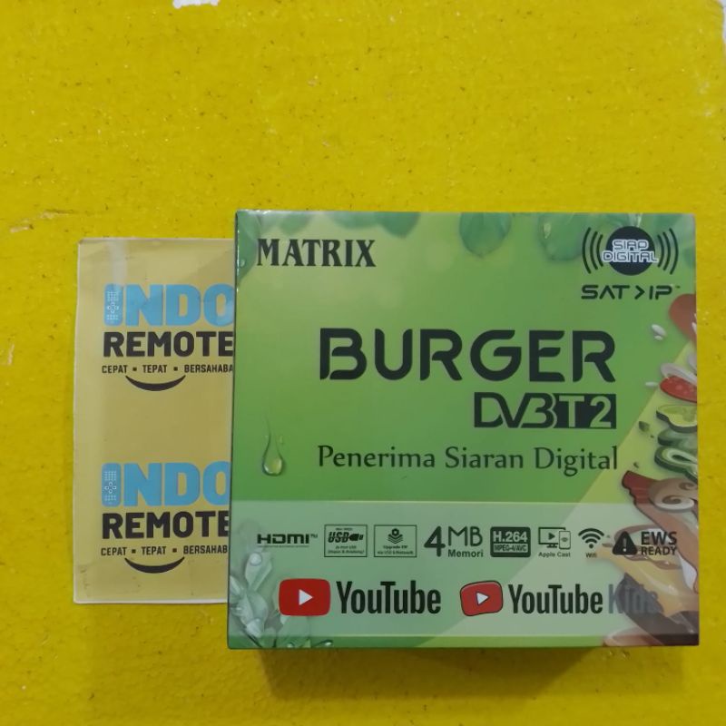 SET TOP BOX TV STB DVB-T2 MATRIX BURGER HIJAU ORIGINAL