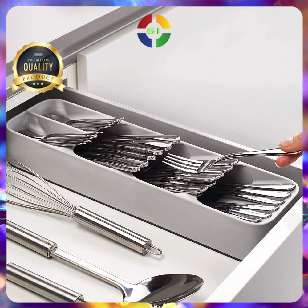 Rak Organizer Dapur Tempat Sendok Garpu Tableware Gray