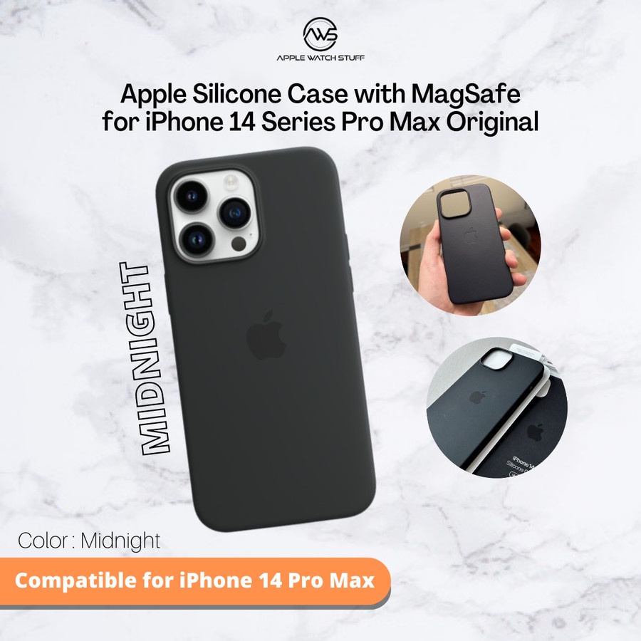 Apple Silicone Case with MagSafe for iPhone 14 Series Pro Max Original - iP 14 Pro Max Midnight