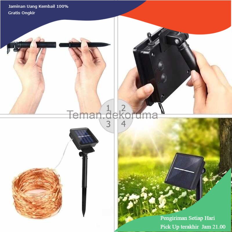 TD - LMP OKAL Lampu Hias Tumblr Dekorasi with Solar Panel 200 LED 22 Meter - OKLED22