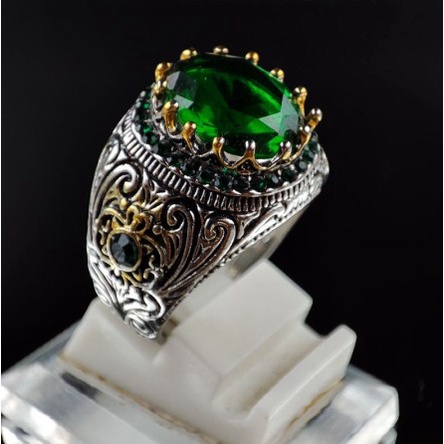 Cincin Permata Zamrud Obsidian murah