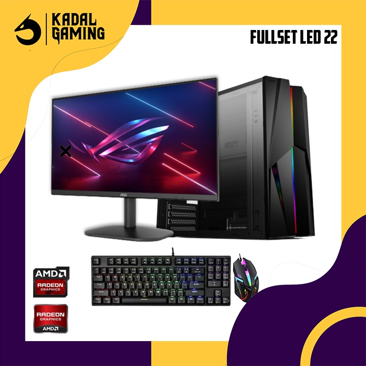 PROMO PC GAMING RYZEN 3 3200G TERMURAH VGA RADEON 16GB RAM FULLSET CPU