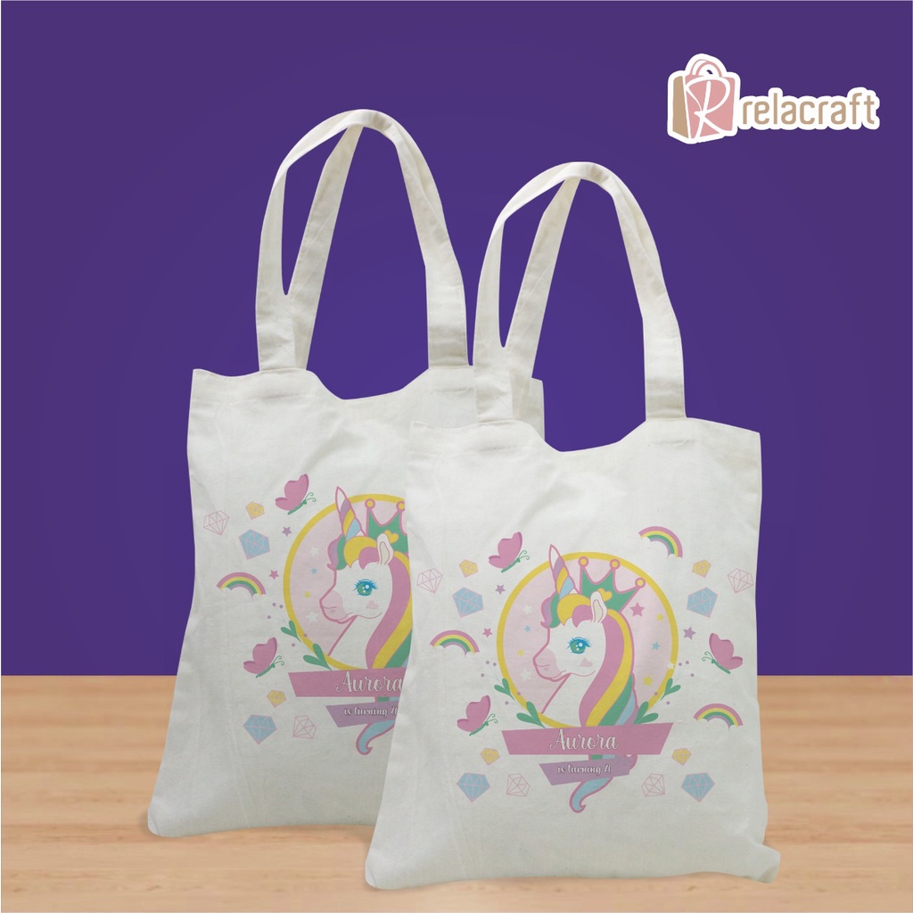 TOTEBAG TEMA UNICORN/RELACRAFT/HAMPERS ULTAH