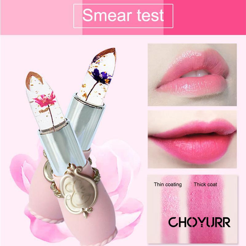 【COD】Lipstick Jelly Transparant Moisturizing Termurah Dan Terbaik Lip Gloss Lip Balm Crystal Bunga Perubahan Warna Lip Balm-CH