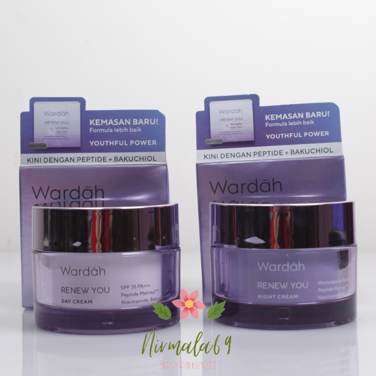 Wardah Renew You Anti Aging Day & Night cream Spf 35 PA+++ 30gr/cream wajah/krim siang malam/cream p