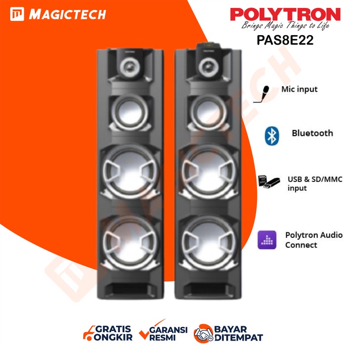 SPEAKER AKTIF POLYTRON PAS 8E22 / PAS8E22 BLUETOOTH