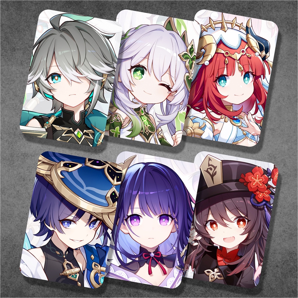 Koleksi Photocard / Kartu Anime Game Genshin Impact B - Honkai Star Rail - Ayaka Diluc Eula Ganyu HuTao Jean Kazuha Keqing Klee Kokomi Nahida Nilou Shogun Tartaglia Venti Xiao Yae Miko Yelan Yomiya Zhongli