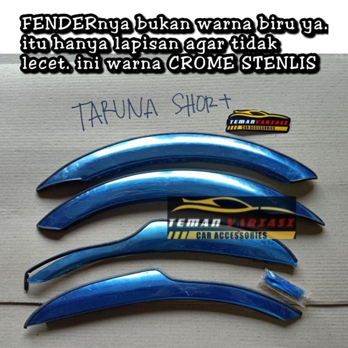 FENDER TRIM LIST LIS ATAS BAN MOBIL DAIHATSU TARUNA SHORT PENDEK CROME