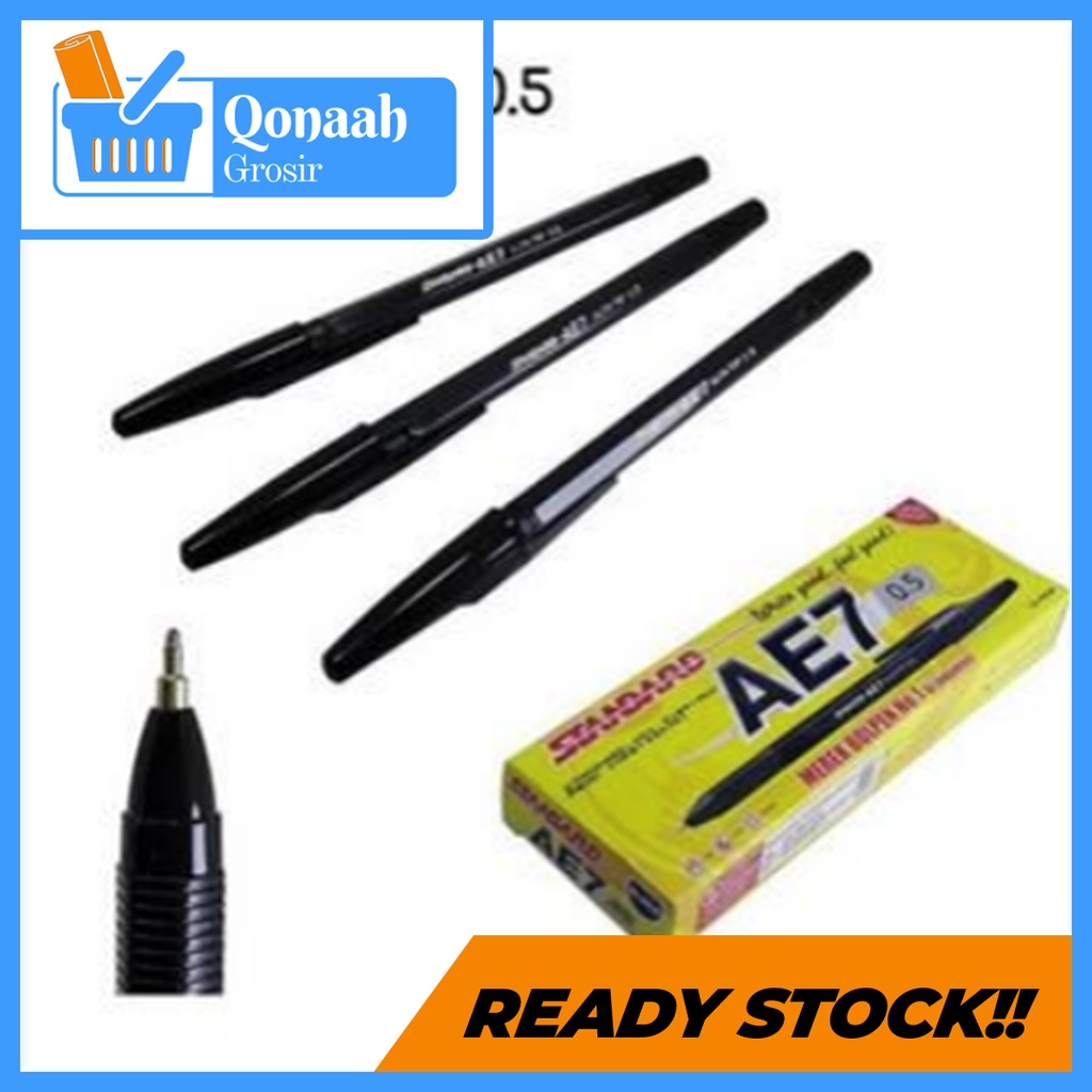 

Bolpen Merk Standard (Warna Hitam) AE7 0,5 Ringan dan Praktis