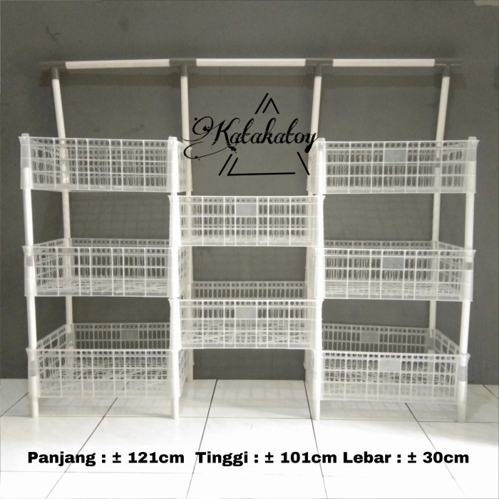 RAK KERANJANG SUSUN RAK WARUNG KERANJANG ETALASE KERANJANG WARUNG