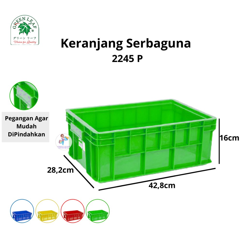 Keranjang Industri Container Box 2245 P Green Leaf